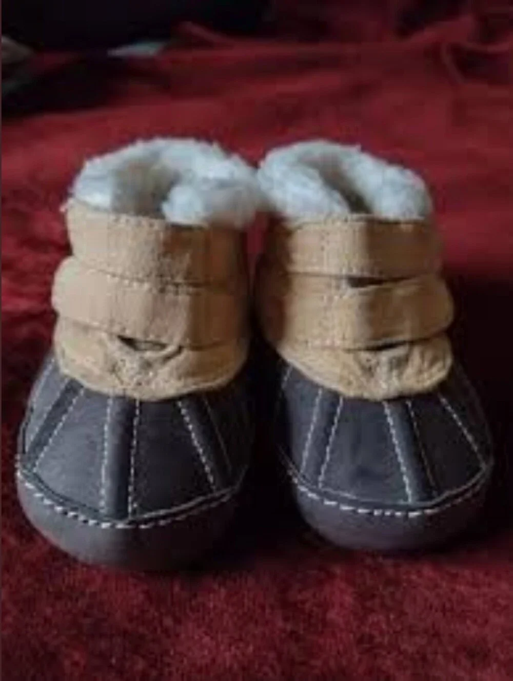 Toddler Winter Booties in Brown and Tan - Cozy Faux Fur Lining